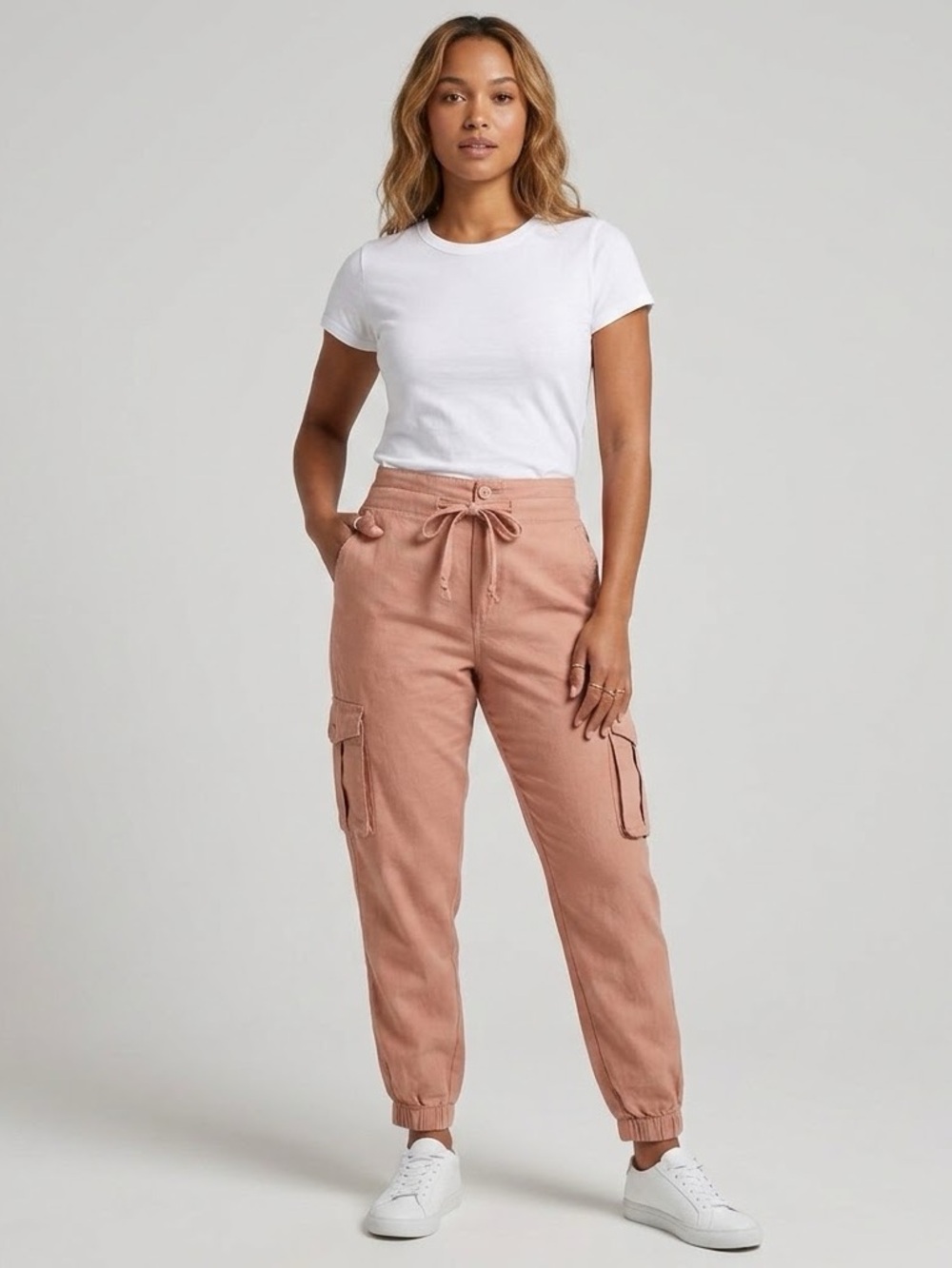 NWT Blank NYC Paper Bag Cargo Casual Joggers Dusty Rose Size 27